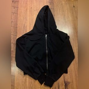 Unbranded cropped zip up black hoodie Womens XS